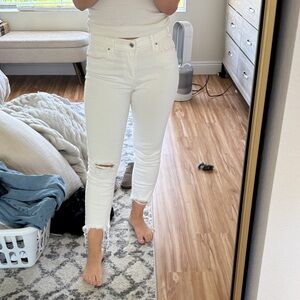 Women's White Distressed Jeans